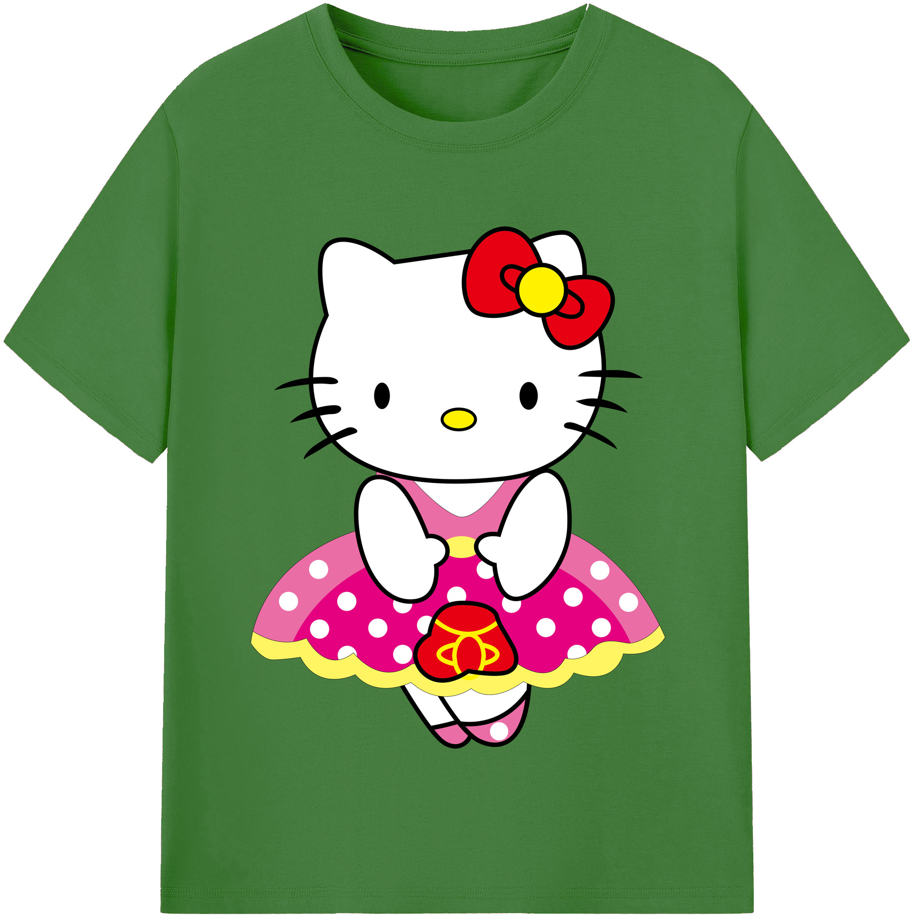 （画像用） Hello Kitty ハローキティ レディースカジュアルプリントTシャツ（綿100％）